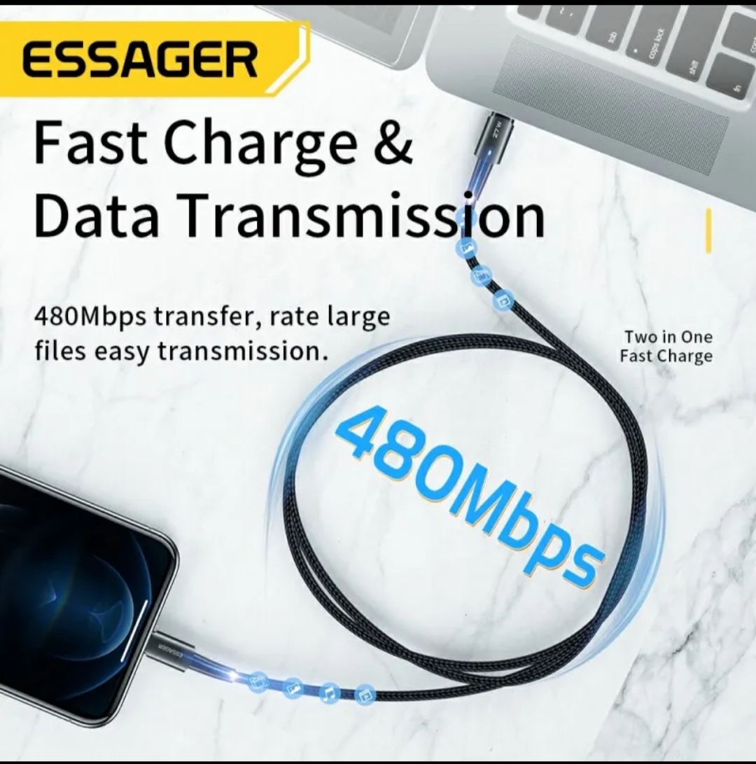 Essager-Câble de charge rapide de type C pour iPhone, fil de date d'éclairage, iPhone 11 12 13 Pro Max XS, iPad Macbook, 20W