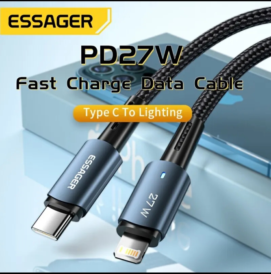 Essager-Câble de charge rapide de type C pour iPhone, fil de date d'éclairage, iPhone 11 12 13 Pro Max XS, iPad Macbook, 20W