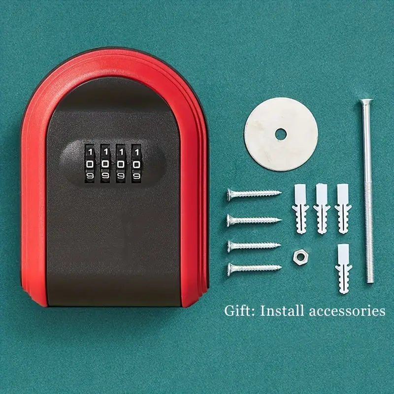 1 Boîte À Clés En Plastique, Serrure À Combinaison, Boîte De Rangement De Clés, Étui À Clés, Avec Accessoires D'installation, Convient Pour Le Chantier De Construction, La Rénovation D'appart