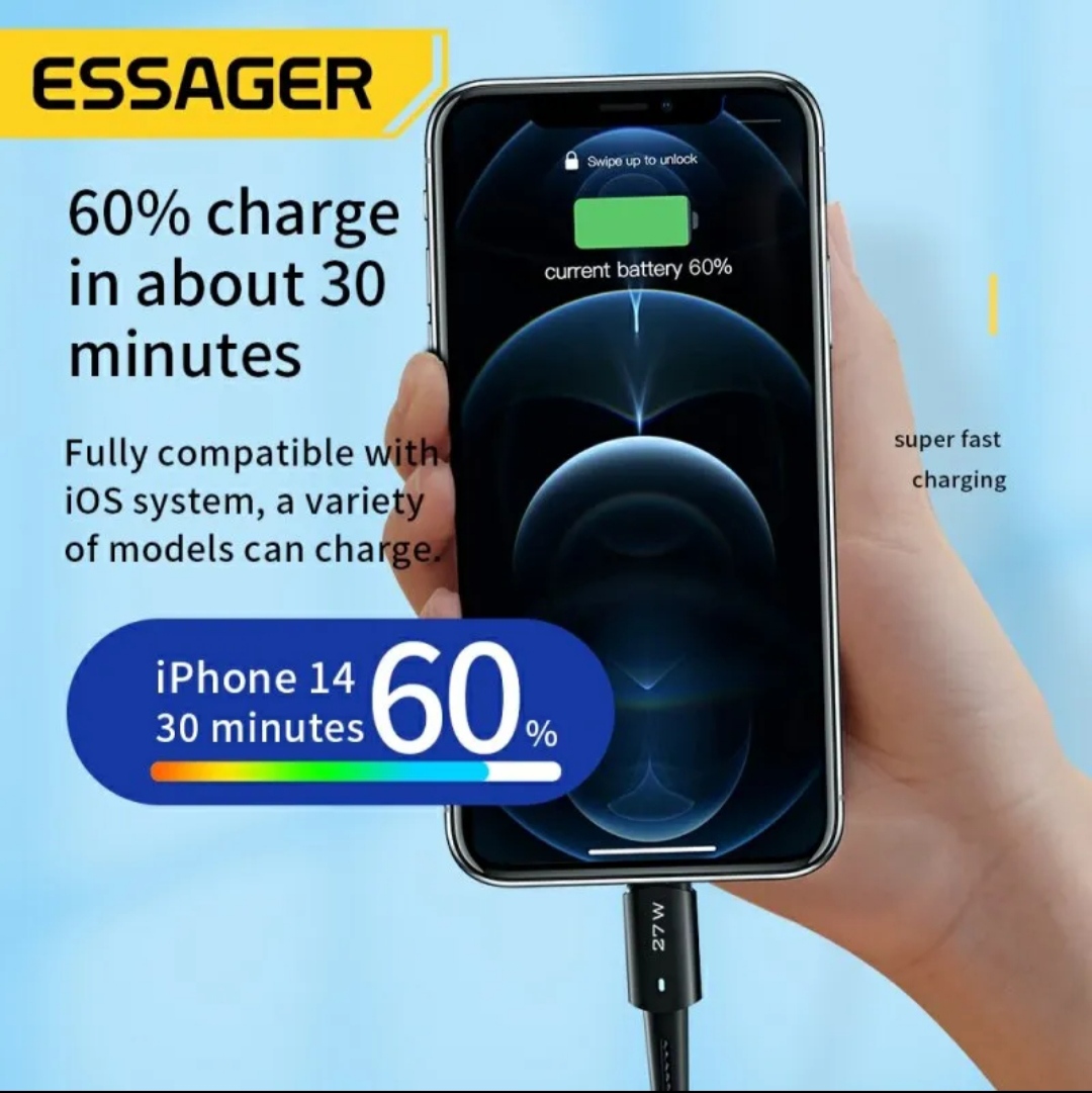 Essager-Câble de charge rapide de type C pour iPhone, fil de date d'éclairage, iPhone 11 12 13 Pro Max XS, iPad Macbook, 20W
