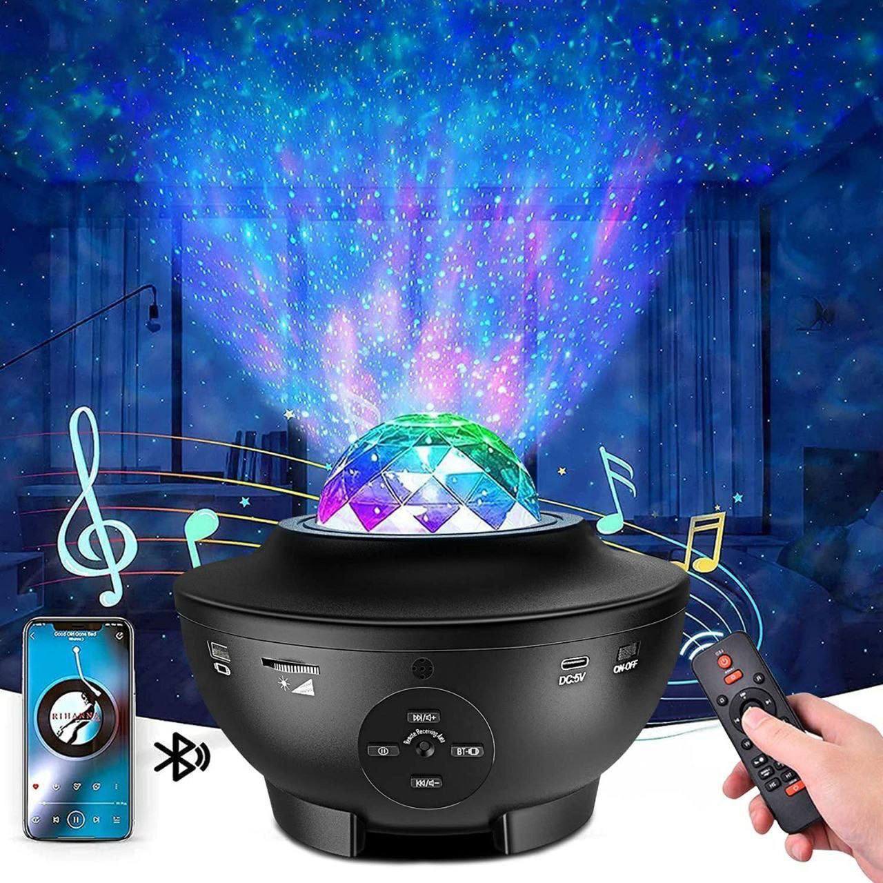 Lonvel Smart Star Night Starry Projecteur, Laser Sky Star Projector BT Music Speaker Galax Projector avec télécommande