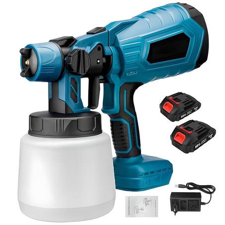 مسدس رش الطلاء الكهربائي اللاسلكي بباطريتين