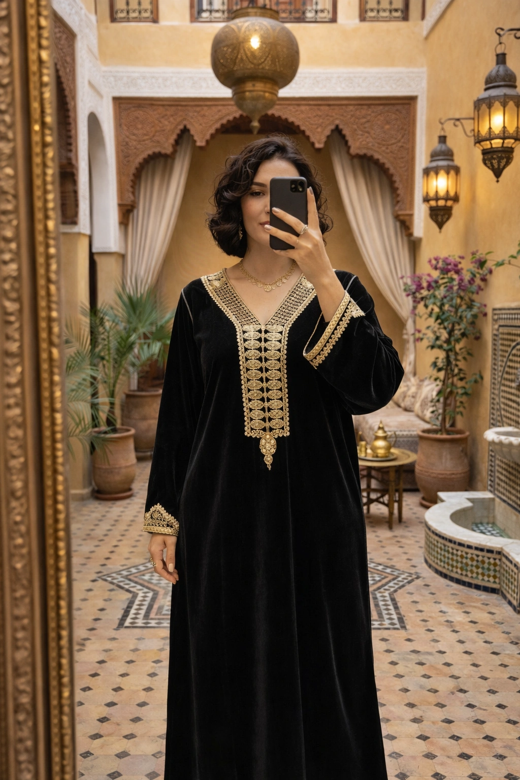 فطان مخملي ملكي فاخر 👑 الألوان كتخلص بسرعة… اختاري اللون ديالك قبل ما يسالي!