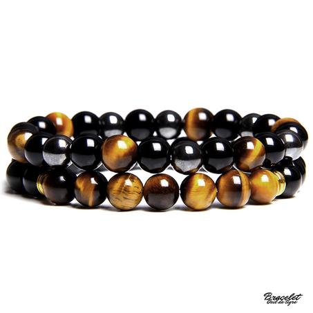 Ensemble Duo de Protection : Bracelets Œil de Tigre & Onyx