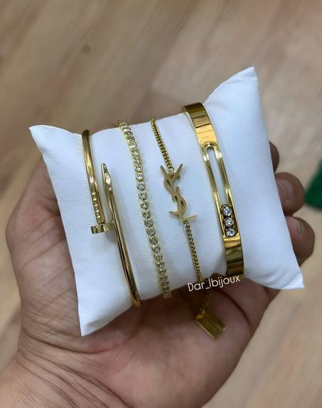 PROMO✨ 4 Bracelets en acier inoxydable