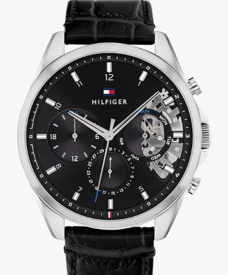 TOMMY HILFIGER BAKER MEN's BLACK DIAL WATCH