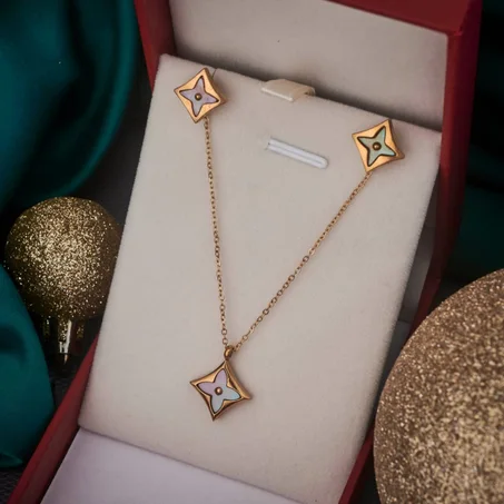 طقم مكون من قطعتين سنسلة+حلقات مقاومين للصدأ بجودة عالية 🔥🔥🔥