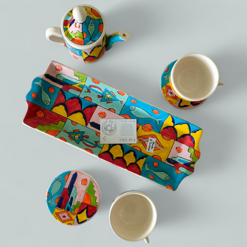 Service Café Matmata Duo avec plateau rectangulaire