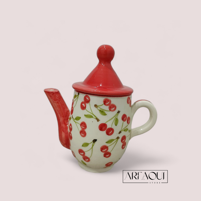 Service Café Cerise Duo avec Plateau Rectangulaire et Mini Tajine