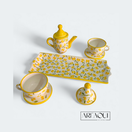 Service Café Citron Duo avec plateau rectangulaire et mini tajine