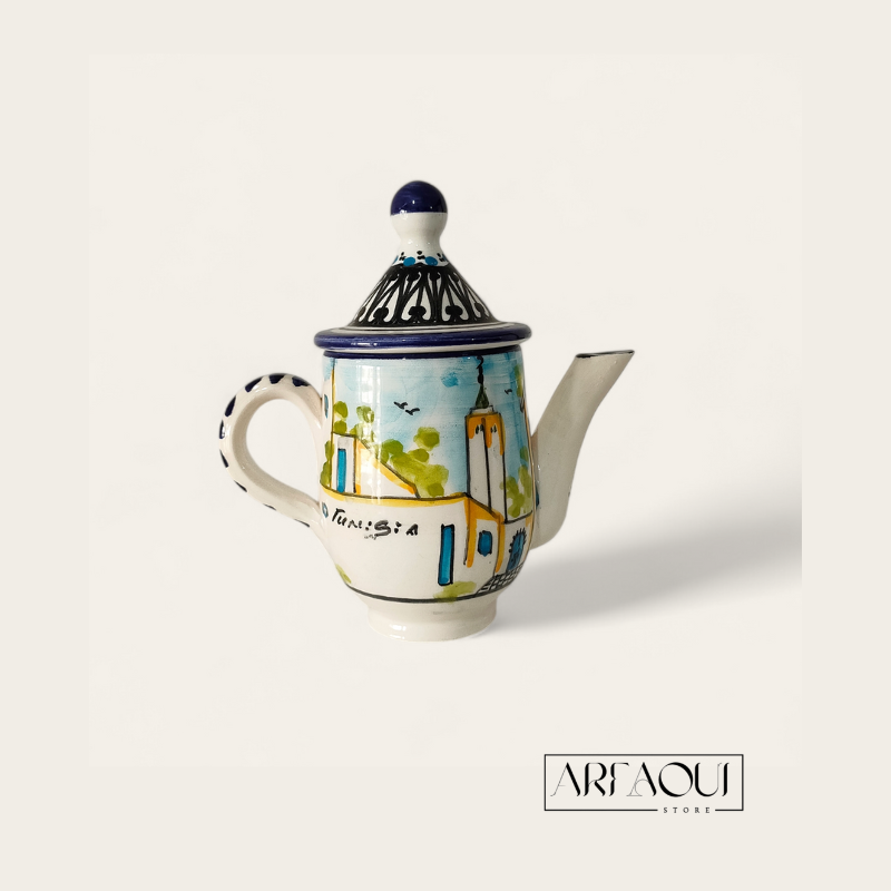Service Café Sidi Bou Duo avec Plateau Rectangulaire et Mini Tajine