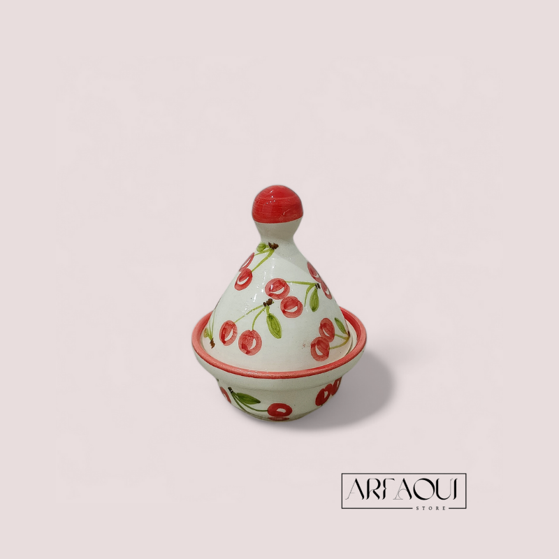 Service Café Cerise Duo avec Plateau Rectangulaire et Mini Tajine