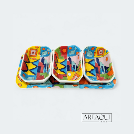 Set Apéritif – Plat et 3 Raviers Design Matmata