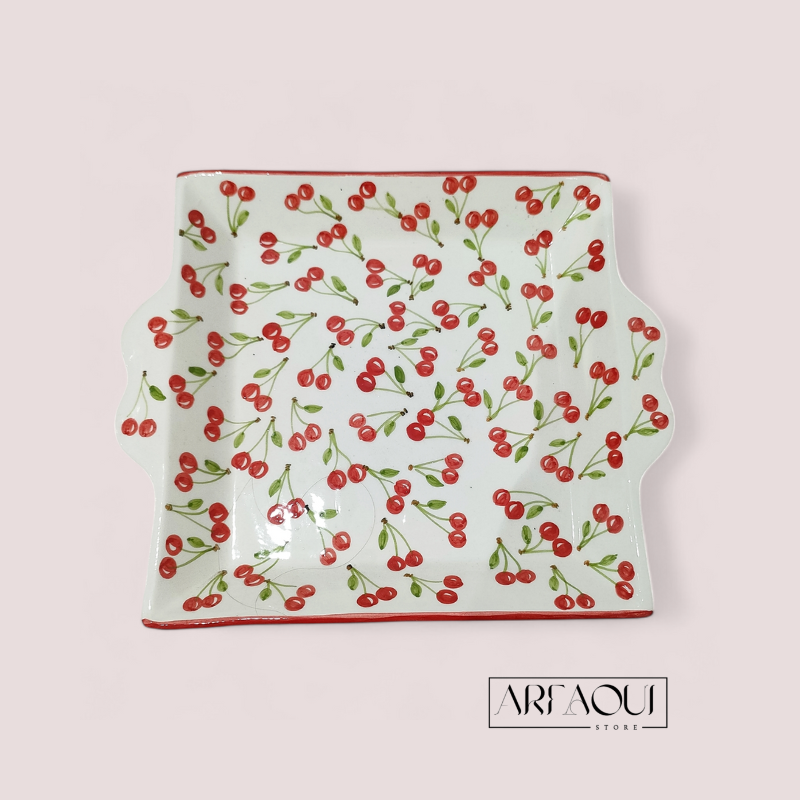 Plateau carré design Cerise