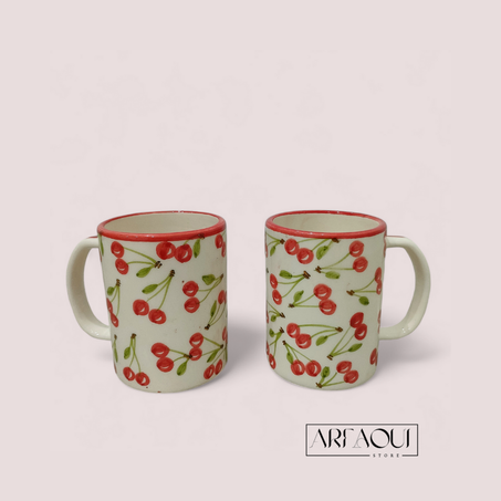 Lot de Deux Mugs Cerise