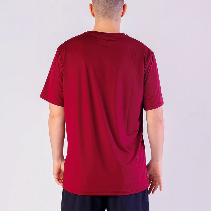 Padel Sportshirt Men - Dark Red Black