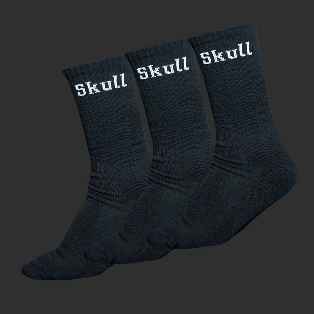 Chaussettes Skull Padel Noir et Blanc (Pack de 3)