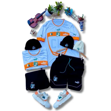 Ensemble Maillot Pro EXTÉRIEUR + Survêtement Culotte Noir & Chapeau