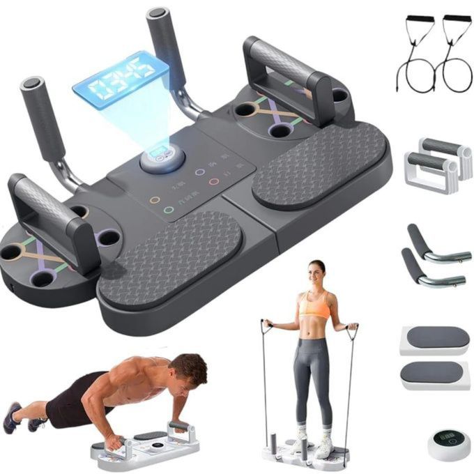 لوحة تمارين الضغط💪 والبلانك متعددة الاستخدامات مع حبال مطاطية
