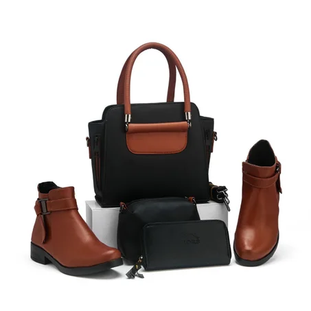 باك شتوي راقي: صاك + بوت + صاك صغير + محفظة / بزطام