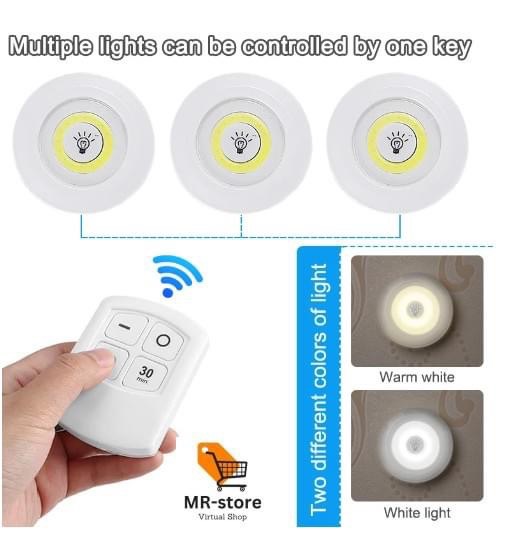 LED light with Remote Control set of 3