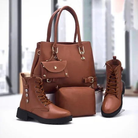 حقيبة جلدية أنيقة مع بوت متناسق ستايل زاز 266