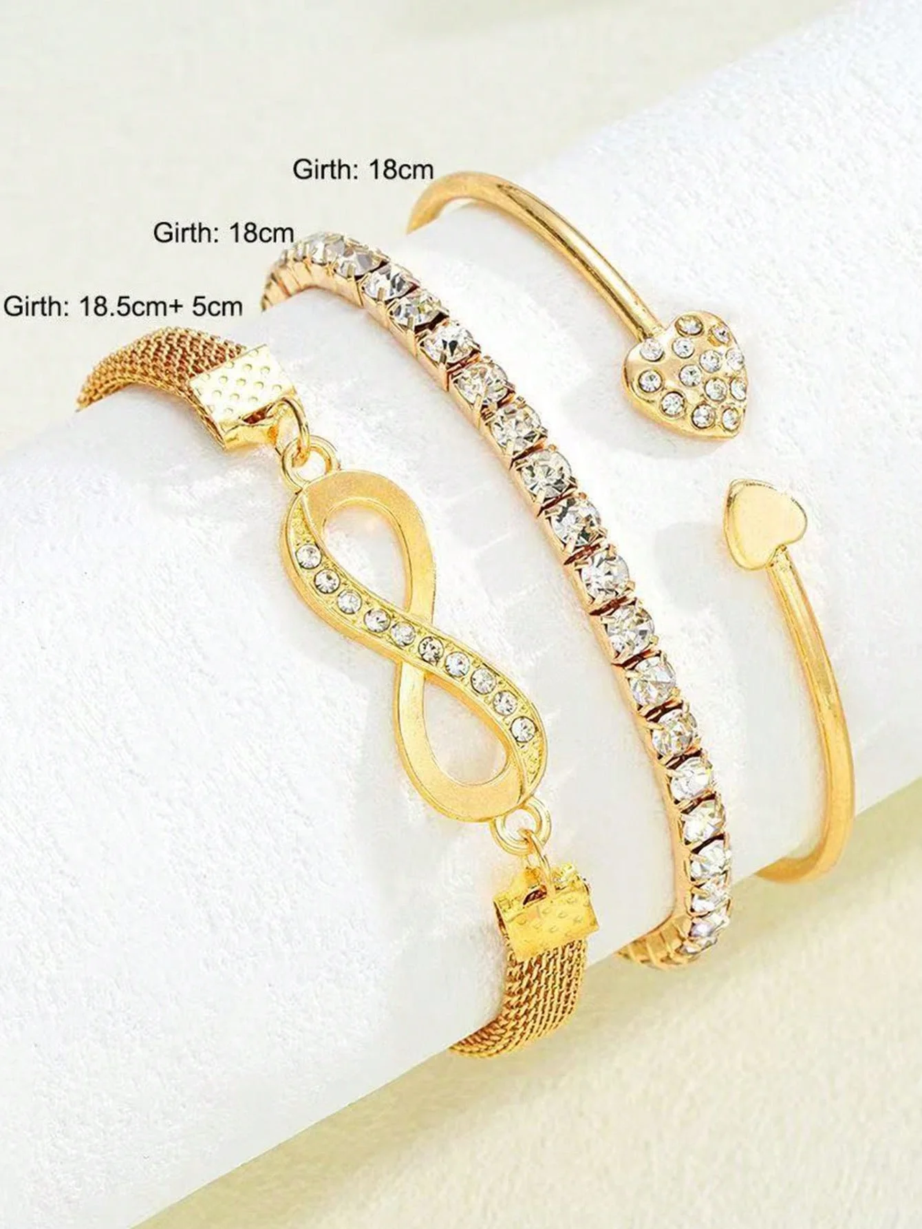 Infinia — Ensemble Montre & 3 Bracelets Femme · Ton Or Rose ∞ GN