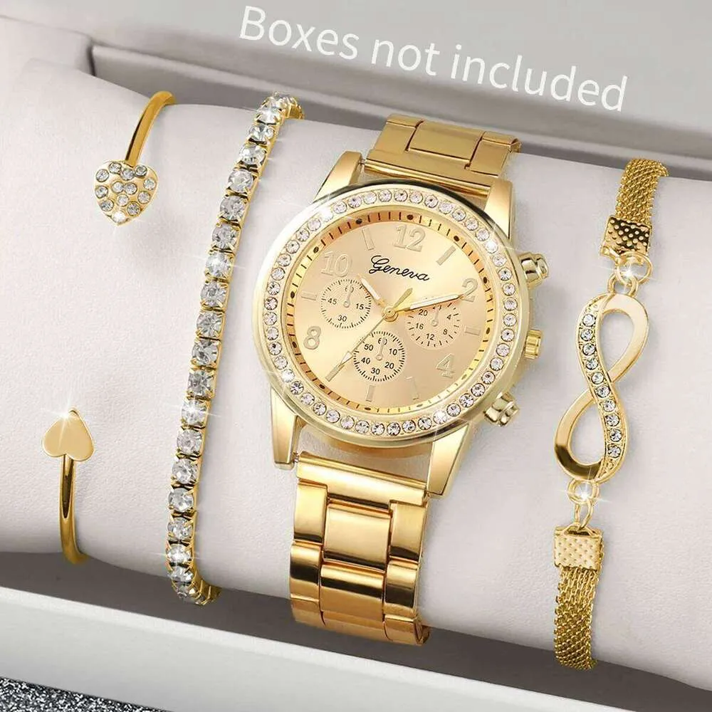 Infinia — Ensemble Montre & 3 Bracelets Femme · Ton Or Rose ∞ GN
