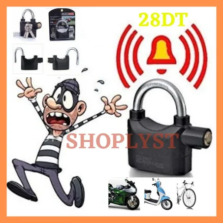 Cadenas alarme - Avec Sirène de sécurité - Noir