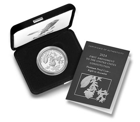First Amendment to the United States Constitution 2024 Platinum Proof Coin - Right to Assemble