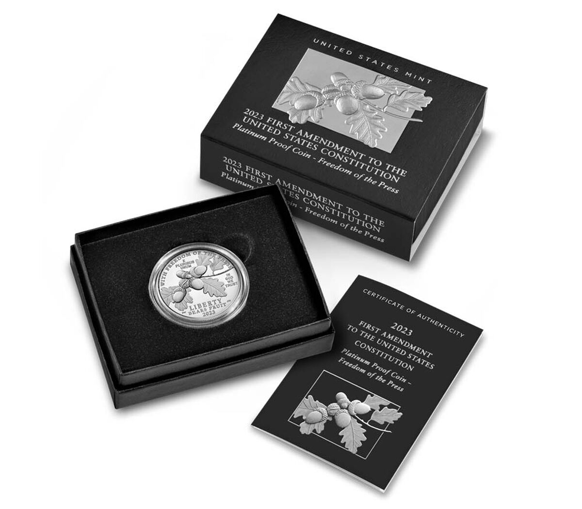First Amendment to the United States Constitution 2023 Platinum Proof Coin - Freedom of the Press