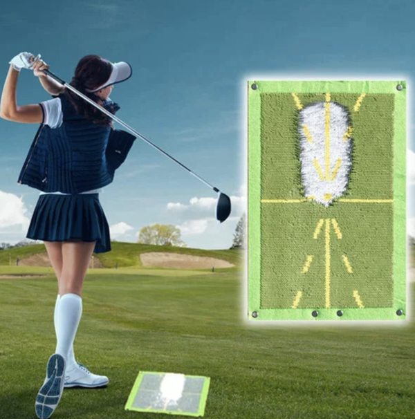 Golf Training Mat for Swing Detection – Portable Practice Mat with Divot Feedback – 24 × 49 cm