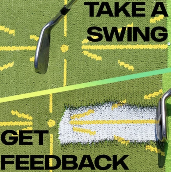 Golf Training Mat for Swing Detection – Portable Practice Mat with Divot Feedback – 24 × 49 cm