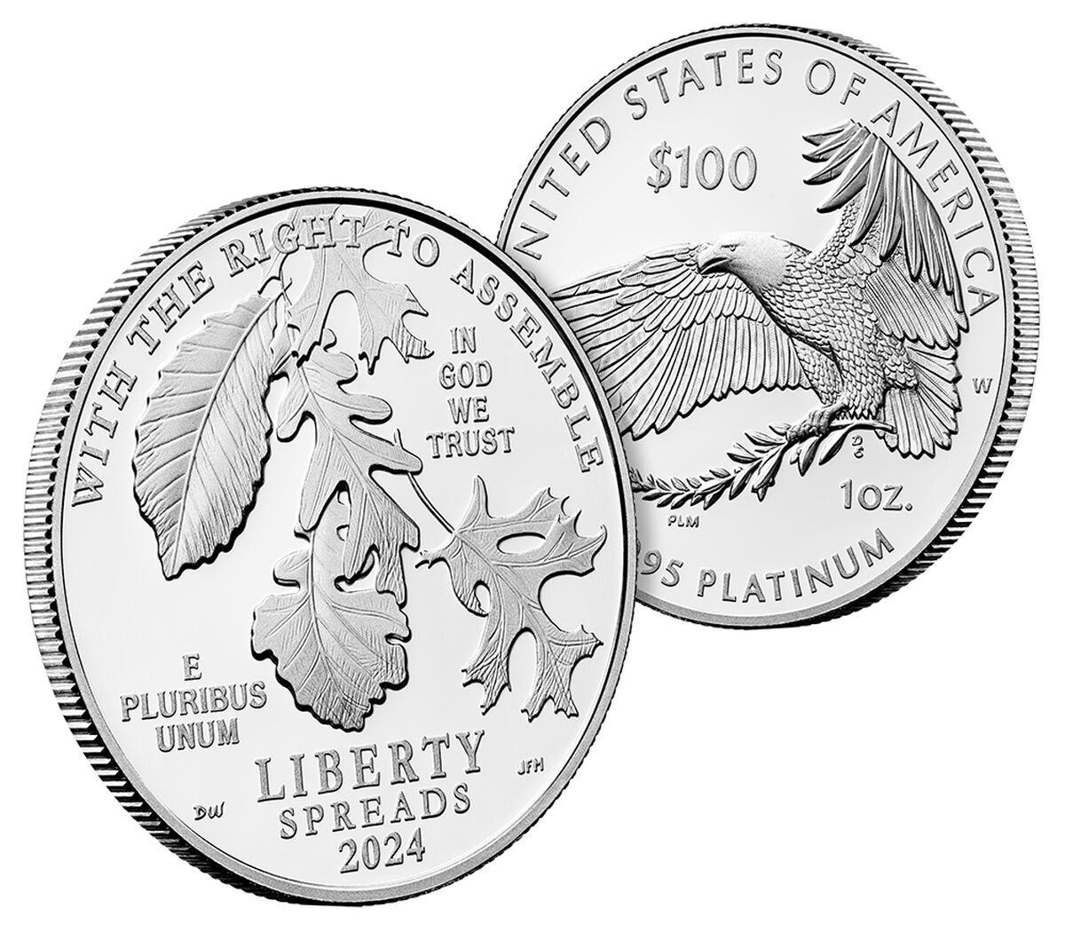 First Amendment to the United States Constitution 2024 Platinum Proof Coin - Right to Assemble