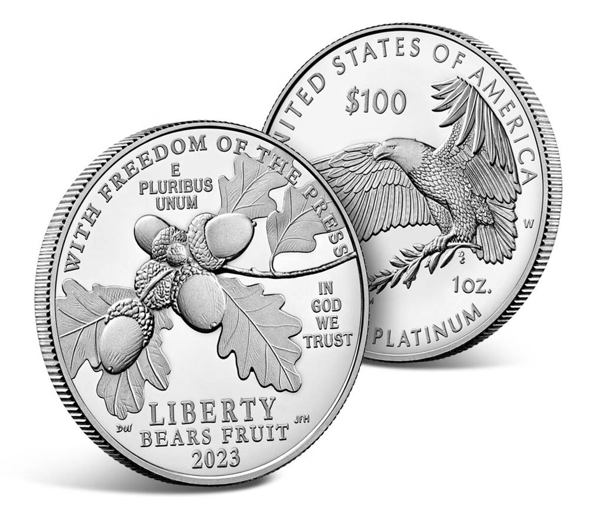 First Amendment to the United States Constitution 2023 Platinum Proof Coin - Freedom of the Press