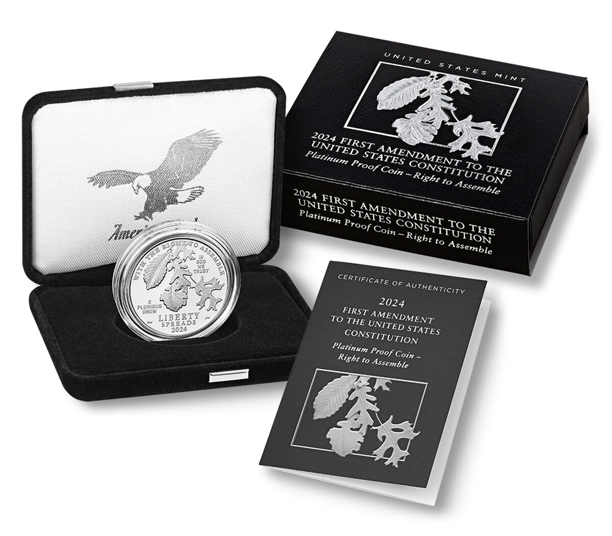 First Amendment to the United States Constitution 2024 Platinum Proof Coin - Right to Assemble