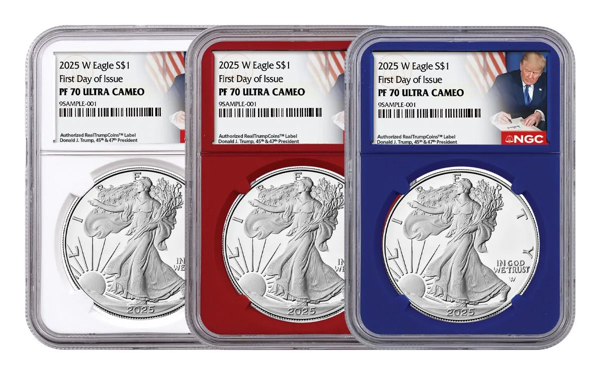 2025 W Silver American PF70 UC FDI NGC 1st Label Red, White & Blue Core 3pc Set in Red NGC Box