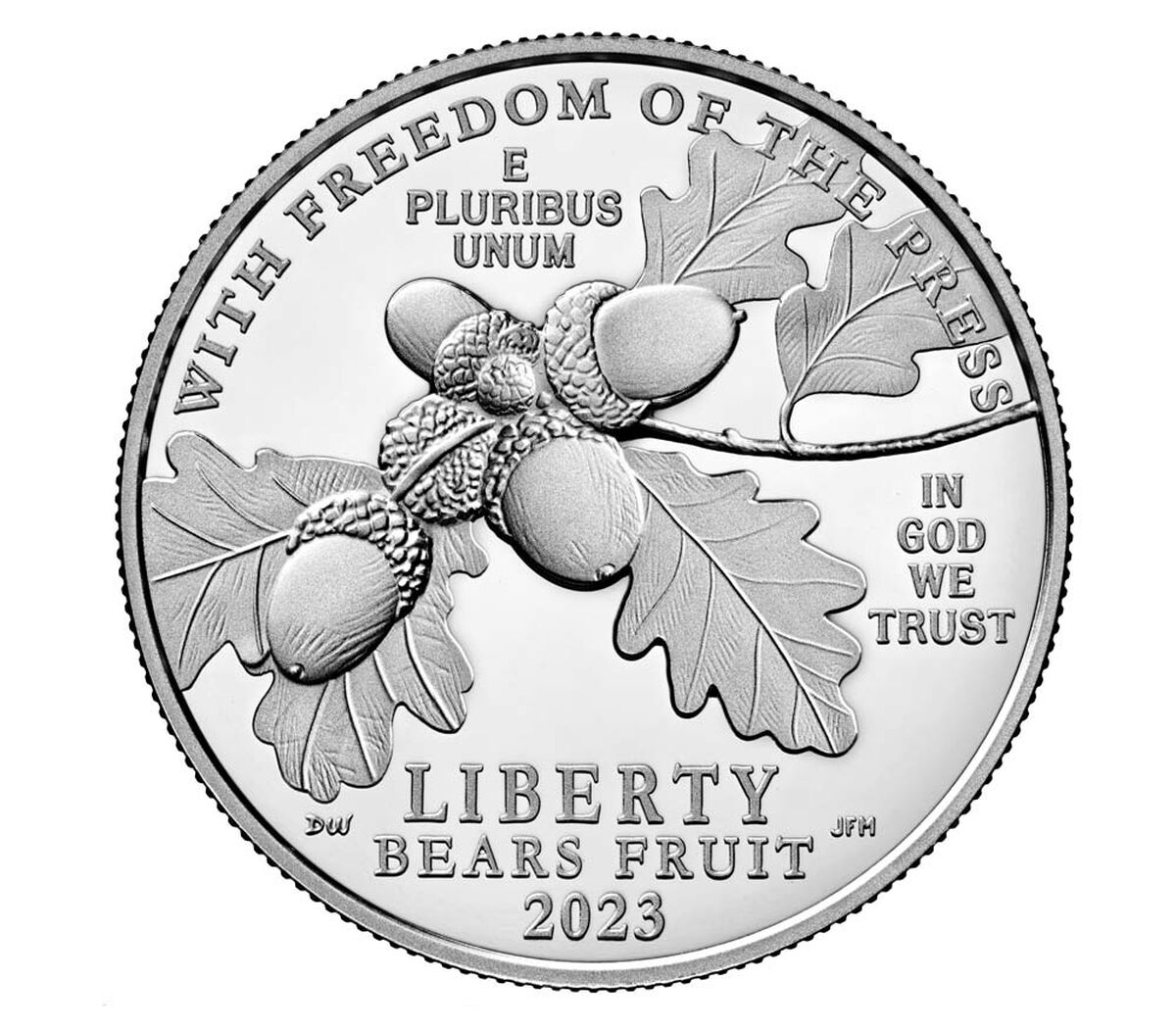 First Amendment to the United States Constitution 2023 Platinum Proof Coin - Freedom of the Press