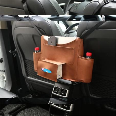 SAC DE RANGEMENT CENTRAL POUR SIÈGE AUTO EN CUIR