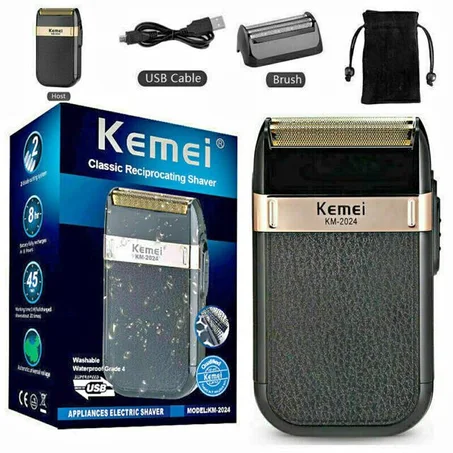 ماكينة حلاقة قوية قابلة لإعادة الشحن من Kemei للرجال