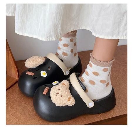 Sabots EVA Femme – Style Ourson 🐻✨- NOIR