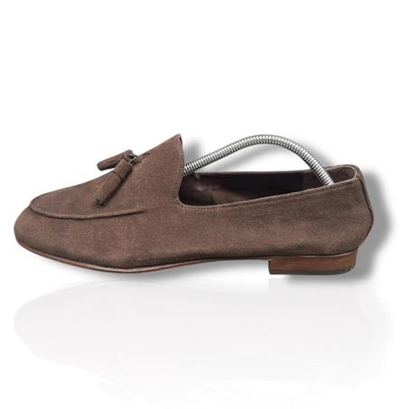 Mocassin en dain à pampilles _ Marron chocolat