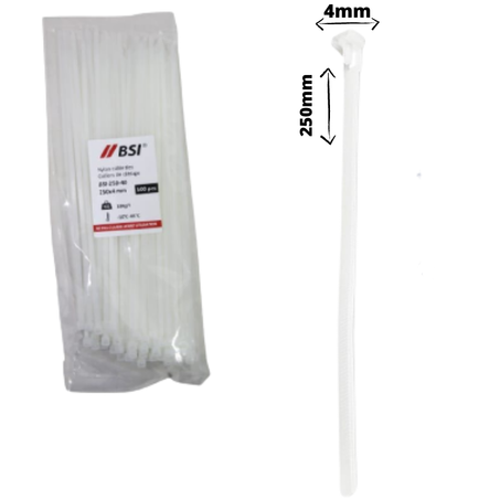 COLLIER DE CABLAGE 250 mm ( blanc 100 pièces )