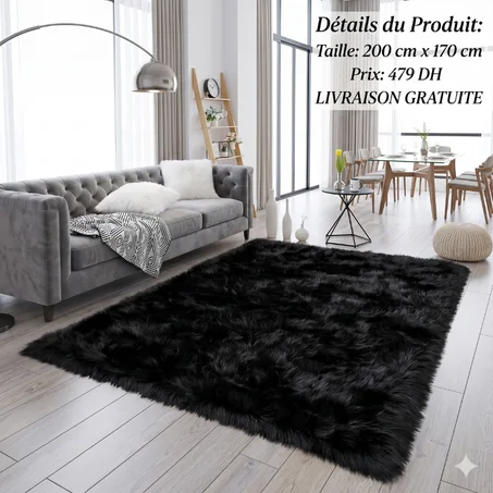 tapis fourrure 2m/170cm