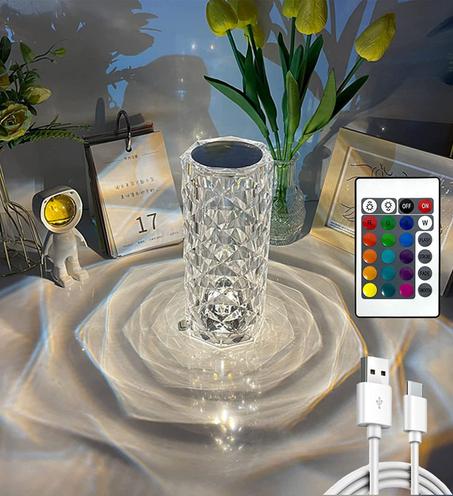 المصباح الكريستالي القابل للشحن – يعمل باللمس