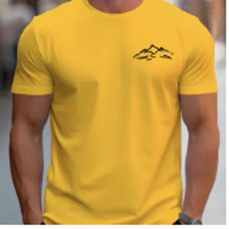 تيشيرت رجالي صيفي عصري فضفاض بلون موحد أو متعدد الألوان، مصنوع من القطن 100%، مناسب للرياضة، بياقة دائرية وأكمام قصيرة.