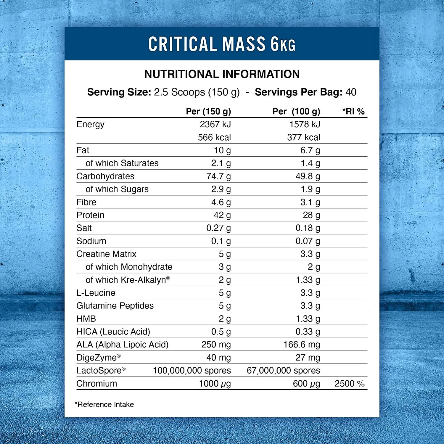 Critical Mass 6Kg – Applied Nutrition | Lean Mass Gainer pour prise de masse propre