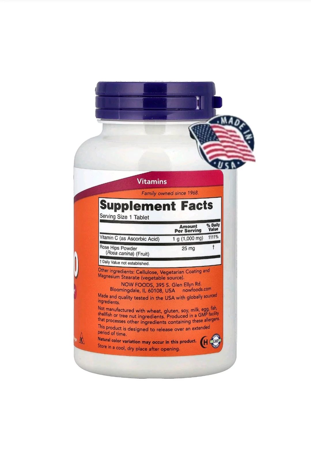 Vitamin C 1000 + Rose Hips & Bioflavonoids – NOW Foods