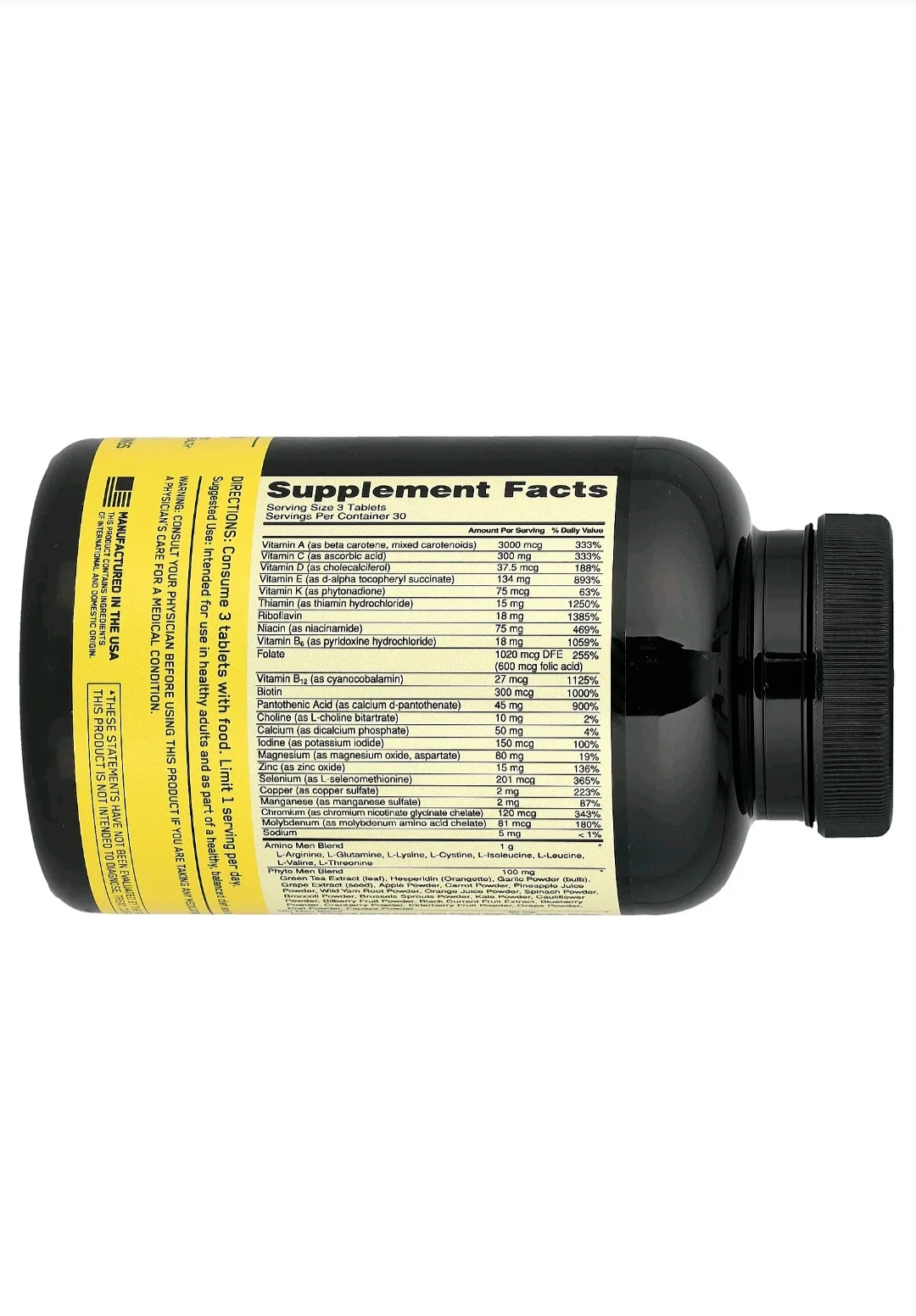 Optimen 90 comprimés – Nutrition optimale | Multivitamines pour hommes + Énergie et concentration