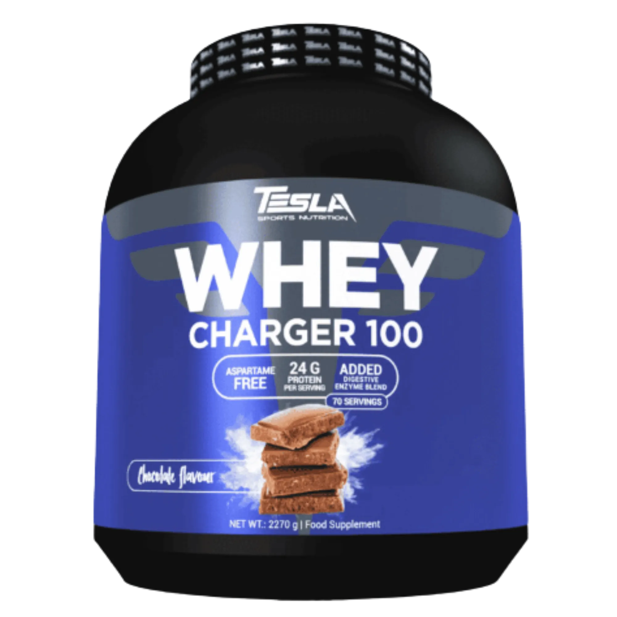 Whey Charger 100 – Tesla Nutrition (2,23 kg) | Concentré de protéines de lactosérum à 100 %
